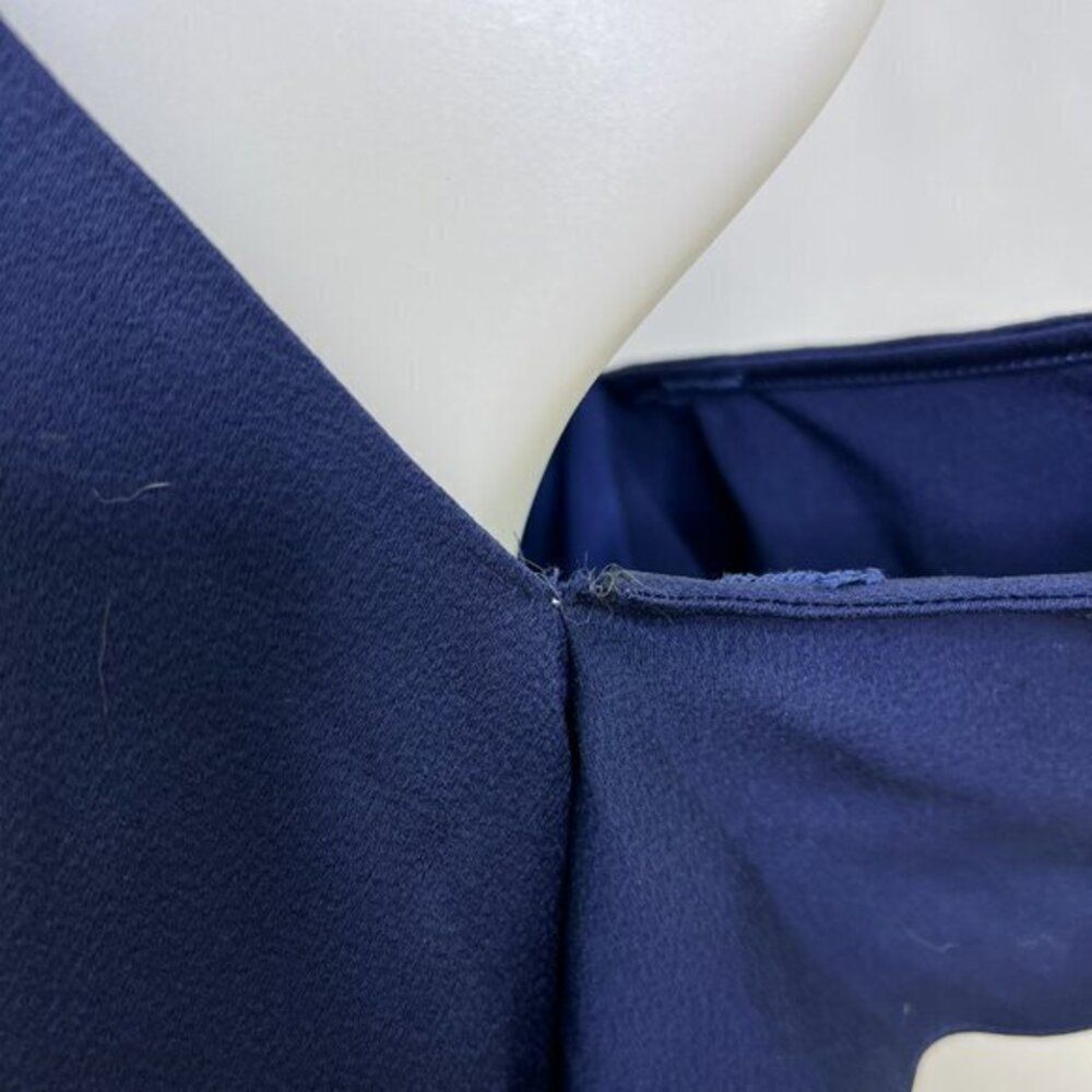 Shoshanna Midnight Montrose 6 Blue Dress Hi Low Navy High Neck Off Shoulder Maxi - Picture 6 of 14